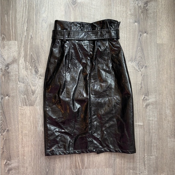 NA-KD Women’s Faux‎ Leather Overlap Midi Skirt - Picture 2 of 3